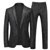 Men's Suits Blazers Fashion Brand Men's Jacquard Suit Classic Black / White / Blue / Navy Business Wedding Banquet Party Dress Men Blazers Pants 231110