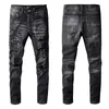 Loch Amari Amirl Streetwear Amiries AM zerrissen Amis Imiri Hosen Amiiri Black Ripped Trous Jeans Designer Patchwork Jeans Motorrad Reißverschluss Trendy Stickerei Vzx9