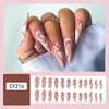 False Nails 24pcs Manicure Fake Nials Marble And Love Heart DIY Wavy Super Long Stiletto French