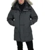 Parkas Gänsedaunenmantel Herren Winter Echter Wolf Pelzkragen Kapuze Outdoor Warme und winddichte Mäntel Abnehmbare Kappe Parka Oberbekleidung Daunenjacke F7ye