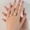 Cluster Rings Natural Freshwater Pearl Women S925 Sterling Silver Round Ring Female Luxury Jewelry Design Girl Gift Party Banquet