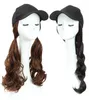 Ball Caps 1Pcs Long Straight Hat Wig Natural Brown Wigs Connect Synthetic Baseball Cap Hair Adjustable For Women