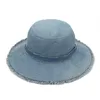 Stingy Brim Hats Womens Denim Bucket Hat Male Korean Style Casual Cowboy Fishing Caps Fashionable Spring Summer Cool Jeans Tassel Sun Hats 230411