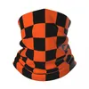 Lenços laranja e preto bandana pescoço gaiter à prova de vento máscara lenço capa mulheres homens headwear