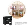 Garden Decorations 1 Set Of Mini Piano And Stool Model Miniature House Statue Decorative Sculptures