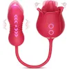 Vuxna produkter rose leksak vibrator 3in1 klitoris stimulator tunga slickar tryckande g spot dildo 9 lägen klitor nippel licker för kvinnor man par 230316