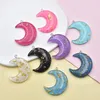 Charms 10pcs Fashion Moon żywica dla klejnotów tworzących kobiety kolczyki Naszyjka Bransoletka wisiorka