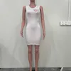 Designer damskie sukienki bodycon moda ulica seksowna bez rękawów szczupła torba biodra
