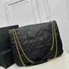 Bolsos cruzados de alta calidad Bolsos de diseñador JAMIE 43 Bolso grande con cadena Bolso de cuero de Napa suave Bolsos de hombro Bolsos de lujo Bolsos de mujer de moda Bolsos con solapa para mujer negro