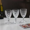 Wine Glasses American Style Creative Light Luxury Retro Embossed Personality Goblet Carved Floral Water Glass Cocktail Juice Cup