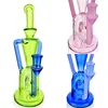 Vintage premium Poppy Recycler Glass Bong Water Hookah 10 -calowe rurki do palenia z miską Oryginalną szklaną fabrykę może umieścić logo klienta przez DHL UPS cne