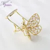 Band Rings Factory Promotions Gold Color Moving Butterfly Action Shape Jewerly Ring High Quality Rings for Women Gift Free Size 230410