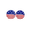 Dangle Chandelier New Independence Day Ear Studs American Flag Round Heartshaped FivePointed Star Sunflower Wooden Stud Earrings Gift Wholesale Z0411