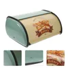 Plates Storage Supplies Bread Box Making Machine Home French Keeper Iron Metal Containers