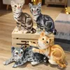 Plush Dolls Simulation Pillow Cat Plush Toys Realistic Animal Pet Doll Children Home Decor Holiday Christmas Gift for Kids 230410
