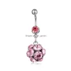 Navel Bell Button Rings D0153 Jewelry Ball Stone Belly Ring Mix Colors Drop Delivery Body Dhgarden Oth4G