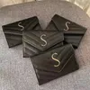 Äkta läder Cassandre -korthållare svarta plånböcker med Box Womens Mens Luxury Designer Cardholder Key Pouch Pouch -dragkevel Kuvert Mini Mans Womans Wallet Puese