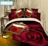 Conjuntos de cama Folha de capa de edredom 3D impressa Luxo King Size Jacquard 3 PCs 4 Consolador Western ROPA DE CAMA 859