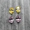 Pierres précieuses en vrac de qualité, zircone cubique rose clair ou jaune, taille ovale, pierre précieuse en forme d'œuf à facettes C42Z