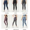 Lu-06 pantalons d'entraînement de yoga femmes serrés séchage rapide taille haute alignement sport vêtements de sport leggings élastique couleur unie noir fille vêtements de yoga confortables LL leggings