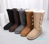 Venda quente design clássico botão botas de neve femininas altas botas quentes femininas frete grátis