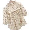 Filles Robes Enfants Vêtements Printemps Automne Doux et Élégant Floral Style Coréen Lâche Coton Casual Doux 230410