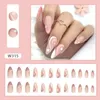 False Nails 24pcs Manicure Fake Nials Marble And Love Heart DIY Wavy Super Long Stiletto French