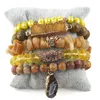 Очарование браслетов RH Fashioner Designer Beadered Bracelet Sets Druzy Charm 5pc Stack Bracelets Set для женщин -ювелирных изделий 230410