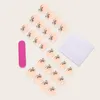 Faux Ongles 24pcs Nail Tips DIY Manucure Fake Nials LongBallerina French Flower