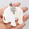 Pendentif Colliers Naturel Blanc Shell Faune Animaux Éléphant Charmes Pour Faire DIY Bijoux Mode Cadeau 52x57mm