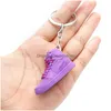 3D Basketball Shoe Keychain Stereoscopic Sneaker Key Chain Rainbow Color Mod Keychains Bag Pendant Top Quality Drop Delivery Dhof3