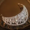 Haarspangen Kristall Braut Krone Kopfschmuck Knoten Hochzeitskleid Geburtstag Schmuck Accessoires Retro Klassische Prinzessin Haarschmuck für Frauen