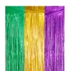 Décoration de fête Mardi Gras métallisé feuille rideaux à franges Po toile de fond carnaval banderoles fournitures pour mur de porte de vacances