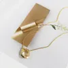 Astilla Collar de oro Gargantilla Anillo doble Conjunto de eslabones Joyería de diseñador Brazalete de medallón para esposa Mujer Pareja Moda Acción de Gracias Fiesta de San Valentín Compromiso de boda