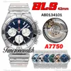 BLSF 42 mm Chronomat AB0134101 Automático A7750 Reloj para hombre Cronógrafo Marcadores de barra negra Esfera Pulsera de acero inoxidable Relojes Timezonewatch TWBR C149d