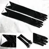 1 paire gants de mariage nuptial de mariée blanc noir blanc ivoire long perlé satin élégant pour les femmes du doigt le mariage luvas de noiva