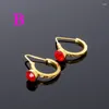 Boucles d'oreilles pendantes pour femmes, panier de couleur or africain, bijoux à la mode éthiopienne, indonésie, Nigeria, Congo, pierre rouge arabe pour femmes