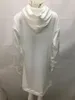 Casual Dresses 2023 Autumn Long Women's Hoodies Solid White Loose Sleeve Female Hooded Sweatshirt Fashion Ladies Pullover
