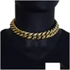 Armband halsband Mens Gold Cuban Link Chains Hip Hop smycken 22m rostfritt stål armband släpp leveransuppsättningar dhgarden otljt