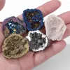 Hänge halsband 1pc oregelbunden naturlig kristallkvarts druzy geode halsband tillbehör charm handgjorda smycken kvinnor män grossist