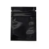 200 stycken 6 8 cm svart återvinningsbar zip -lås påse grepp tätning spannmål kaffepaket doftte te luktbeständiga förvaringspåsar med stängning267a