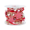 Christmas Decorations 12M Red Ribbon Decoration Star Bead Chain Tree DIY Gift Box Packaging Year 231110