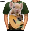 T-shirt da uomo Novità T-shirt con stampa 3D Maiale animale Divertente Casual Estate XS 5XL 230411