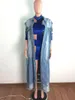 Women's Trench Coats Denim Long Women Jeans Coat Fashion Trends Elegant Button Up Sleeveless Slim X-Long Windbreaker