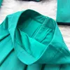 Abito a due pezzi Abiti Autunno Ufficio Blazer da donna Abiti Nuovo Colletto dentellato verde di alta qualità Cappotto monopetto con gonna midi a pieghe 2024