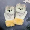 Animal Mittens Cat Dog Panda Husky Unicorn Fox Kid Winter Warm Long Cute Girl Princess Mittens Fingers Soft Gloves