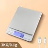 Balances de cuisine électroniques numériques dit 0.01g bijoux de poids de poche pesant la balance d'affichage LCD de boulangerie de cuisine avec boîte de vente au détail 500g / 0.01g 3KG / 0.1g DHL gratuit