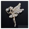 Diamante Engel Vorm Broche Hoogwaardige Temperamentvolle Bruid Bruiloft Broches Delicaat En Mooi Legering Sieraden Drop Levering Dh2Tu