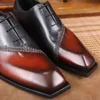 Berluti el yapımı el boyalı vintage vintage işçilik, üst düzey Oxford Erkek Resmi Deri Ayakkabı, zevkinizi ve benzersiz stilinizi sergiliyor. JMPA