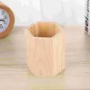 Stockage Bouteilles Titulaire Stylo Conteneur En Bois Bois Brosse Boîte Organisateur Bureau Pot Maquillage Tasse Diy Organiser Bureau Compartiments Carré Unique